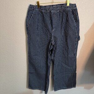 Pinstripe Carpenter Jeans (Elastic Waist)